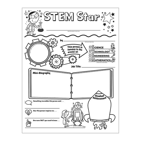 Scholastic Stem Star Personal Poster, Pack Of 30
