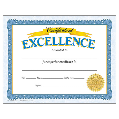 Certificate Of Excellence Classic Certificates, 30 Ct
