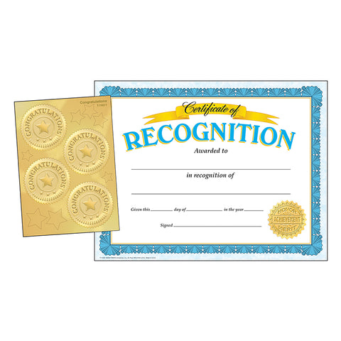 Recognition Certificates W/ Congratulations Seals Combo Pack