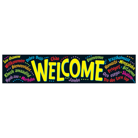 Welcome (Multilingual) Quotable Expressions Banner, 5'