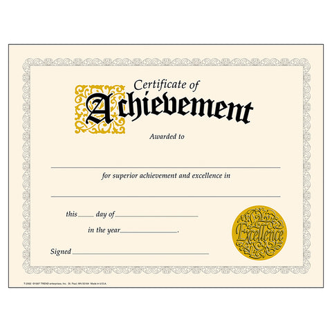 Certificate Of Achievement Classic Certificates, 30 Ct