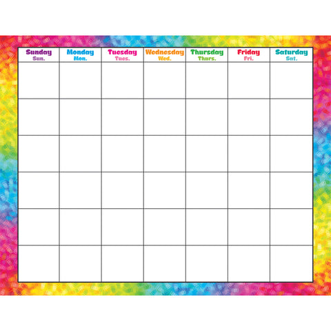 Colorful Brush Strokes Wipe-Off Calendar, Monthly