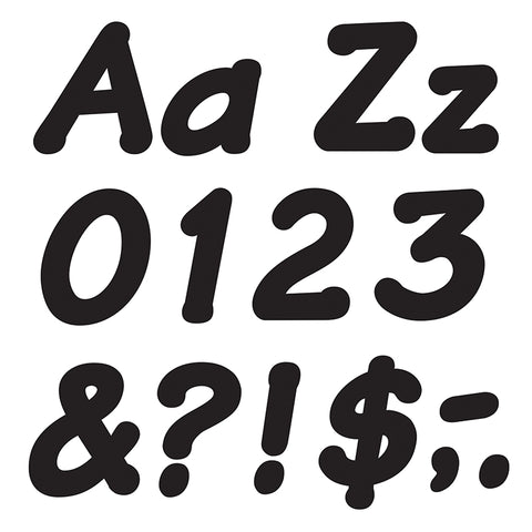 Black 4-Inch Italic Uppercase/Lowercase Combo Pack (En/Sp) Ready Letters