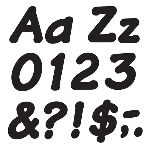 Black 4-Inch Italic Uppercase/Lowercase Combo Pack (En/Sp) Ready Letters