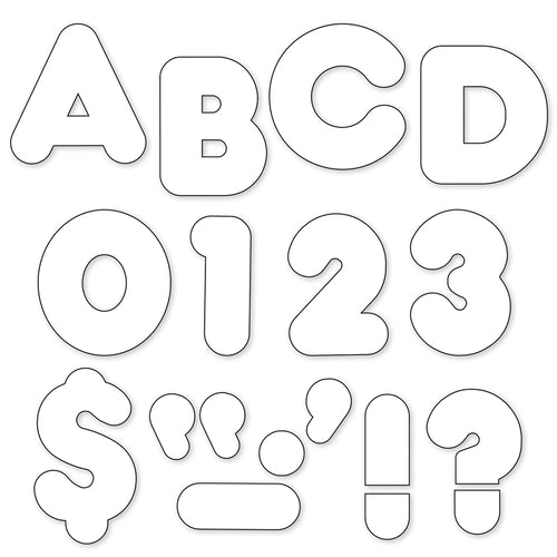 White 2" Casual Uppercase Ready Letters