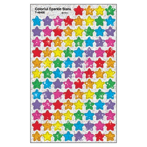 Colorful Sparkle Stars Supershapes Stickers, 400 Ct