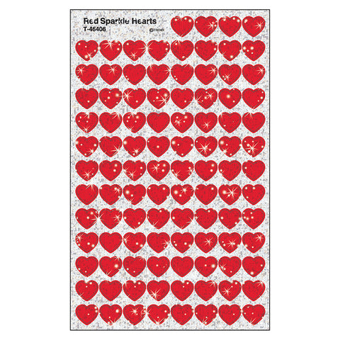 Red Sparkle Hearts Supershapes Stickers-Sparkle, 400 Ct