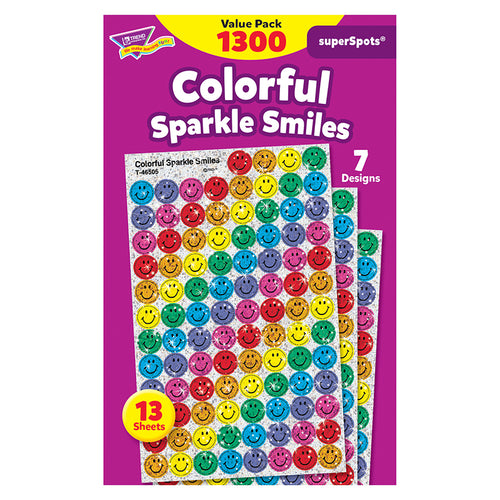 Colorful Sparkle Smiles Superspots Value Pack, 1300 Ct