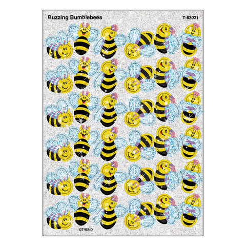Buzzing Bumblebees Sparkle Stickers, 72 Ct