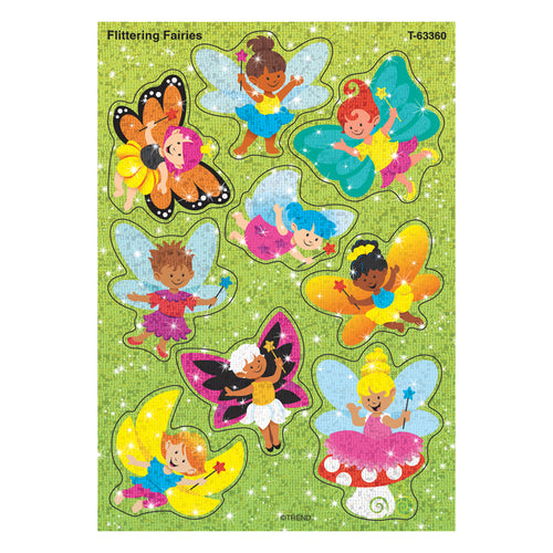 Flittering Fairies Sparkle Stickers, 18 Count