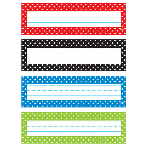Polka Dots Desk Toppers Name Plates Var. Pk., 32 Ct