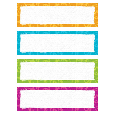 Color Harmony Paint Strokes Name Plates Variety Pack, 32 Count