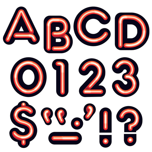 Bright Red 4 Neon Uppercase Ready Letters