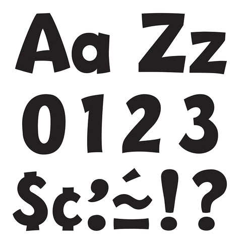 Black 4-Inch Playful Uppercase/Lowercase Combo Pack (En/Sp) Ready Letters