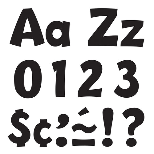 Black 4-Inch Playful Uppercase/Lowercase Combo Pack (En/Sp) Ready Letters