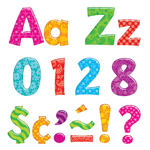 Colorful Patterns 4-Inch Playful Uppercase/Lowercase Combo Pack (En/Sp) Ready Letters