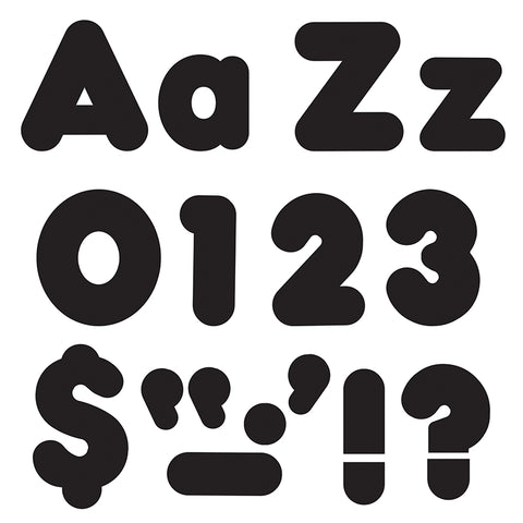 Black 4-Inch Casual Uppercase/Lowercase Combo Pack Ready Letters