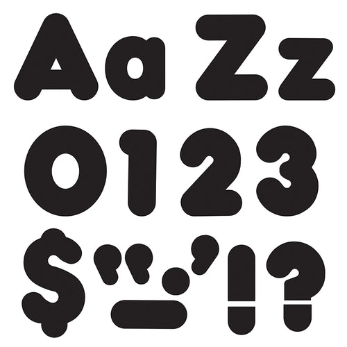 Black 4-Inch Casual Uppercase/Lowercase Combo Pack Ready Letters