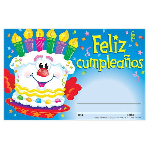 Feliz Cumpleaã±Os (Sp) Recognition Awards, 30 Ct