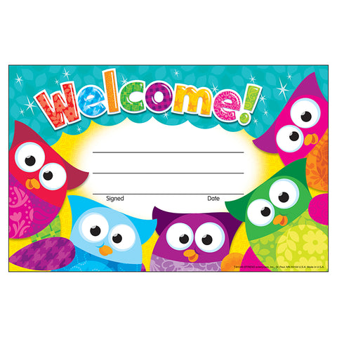 Welcome! Owl-Stars! Recognition Awards, 30 Ct