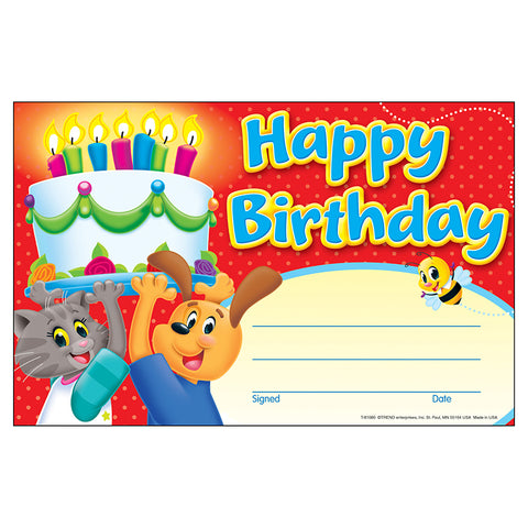 Birthday Playtime Pals„¢ Recognition Awards, 30 Ct
