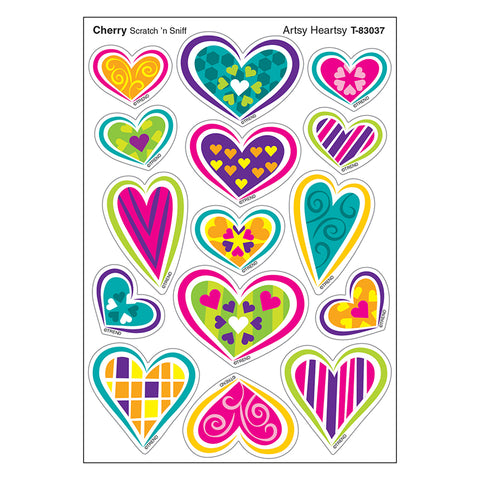 Artsy Heartsy/Cherry Mixed Shapes Stinky Stickers, 60 Count