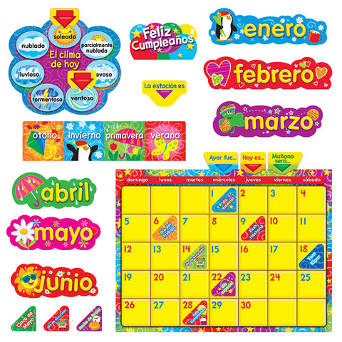 Calendario Wipe-Off Con Estrellas Y Remolinos (Sp) B.B. Set