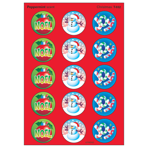 Christmas/Peppermint Stinky Stickers, 60 Ct.