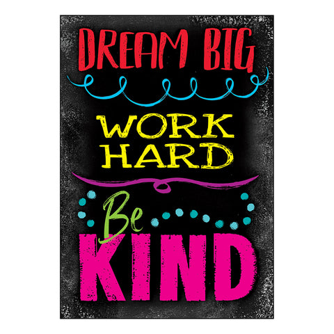 Dream Big Work Hard Be Kin Argus Poster, 13.375 X 19D