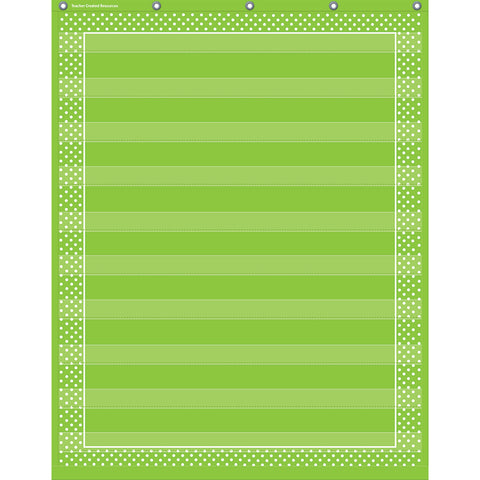 Lime Polka Dots 10 Pocket Chart