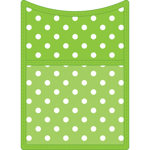 Lime Polka Dots Magnetic Storage Pocket