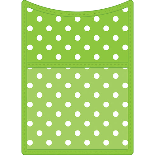 Lime Polka Dots Magnetic Storage Pocket