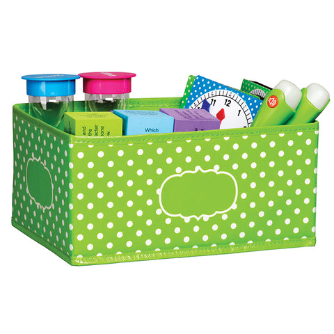 Lime Polka Dots Small Storage Bin