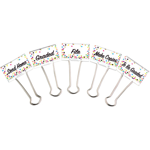 Confetti Binder Clips, Large Management