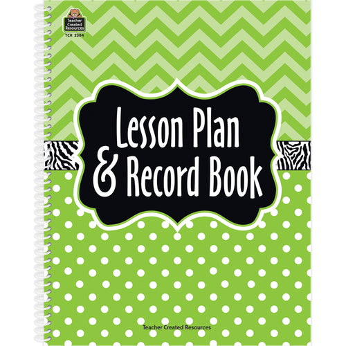 Lime Chevrons And Dots Lesson Plan & Record Book