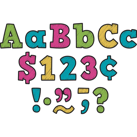 Chalkboard Brights Bold Block 3 Letters