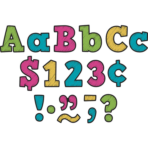 Chalkboard Brights Bold Block 3 Letters