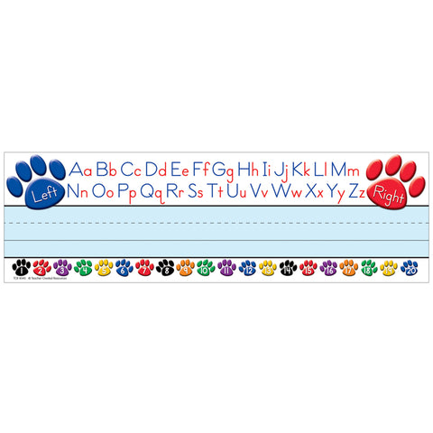 Colorful Paw Prints Left/Right Alphabet Name Plates