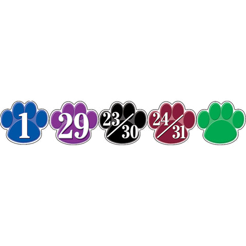 Colorful Paw Prints Calendar Days