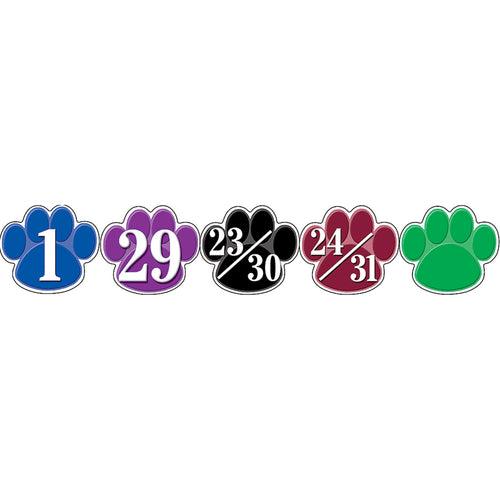 Colorful Paw Prints Calendar Days