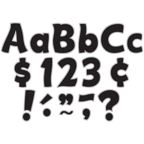Black & Silver Funtastic Font 4 Letters Combo Pack, 208 Pieces.