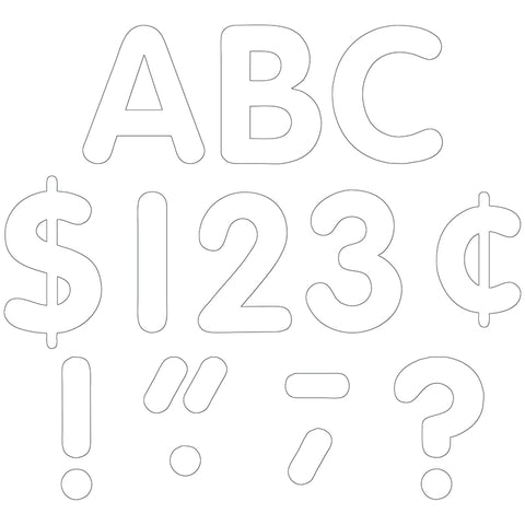 White Classic Font 4" Letters Uppercase Pack, 81 Pieces.