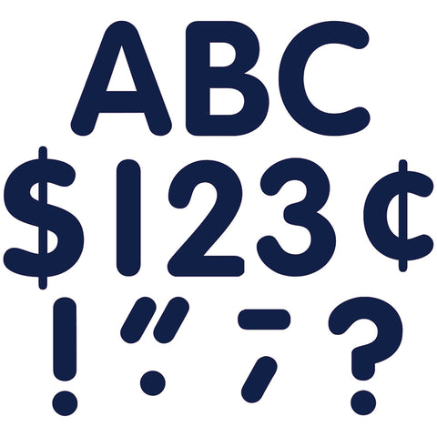 Classic Font 4 Uppercase Letters, Navy Blue