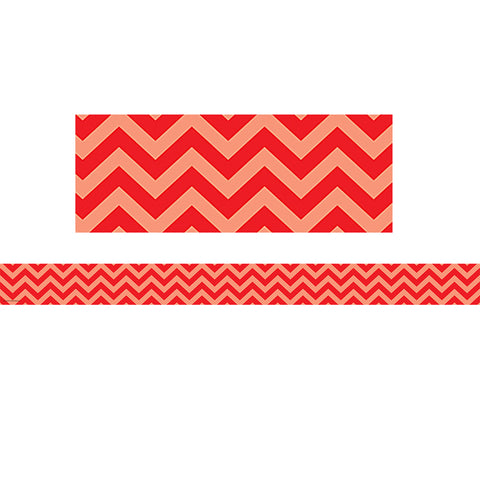 Red Chevron Straight Border Trim
