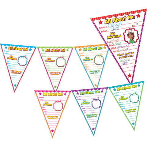 All About Me Pennants Bulletin Board