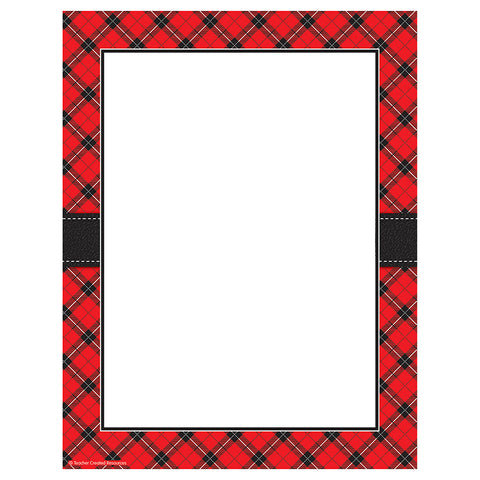 Red Plaid Computer Paper