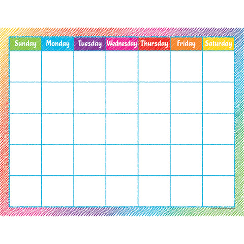 Colorful Scribble Calendar Chart