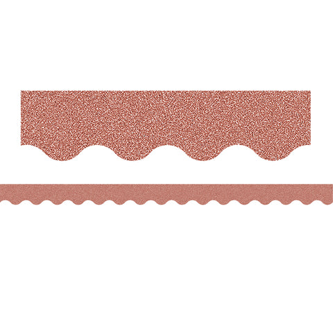 Rose Gold Glitz Scalloped Border Trim