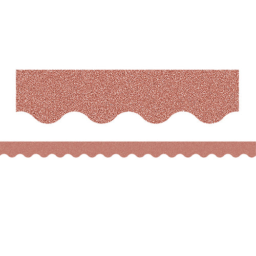 Rose Gold Glitz Scalloped Border Trim