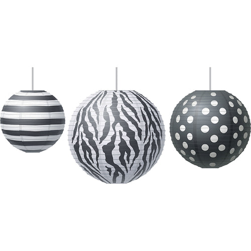 Big, Bold Black & White Paper Lanterns